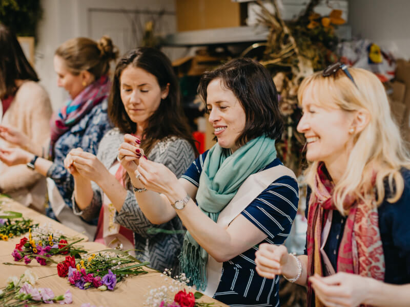 Flower crown making
